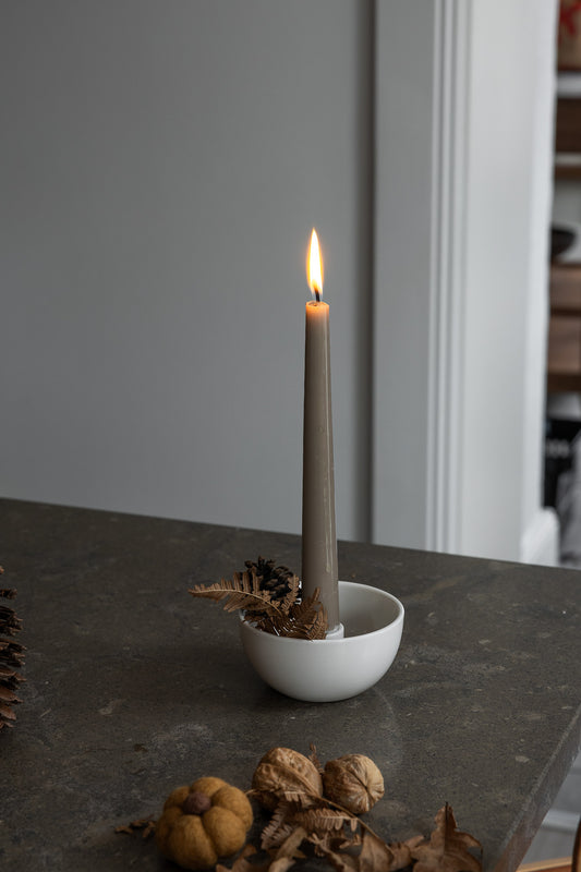 Lidatorp lysestake mini - Blank hvit