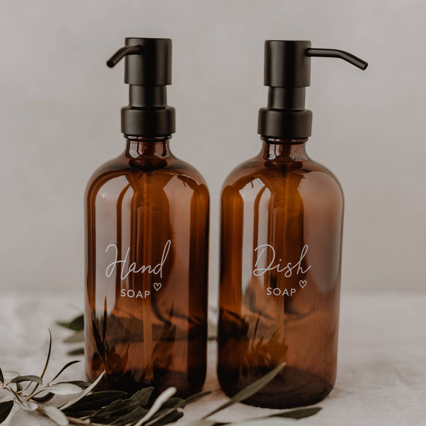 Såpedispenser «Hand soap» Brunt glass - 500 ml