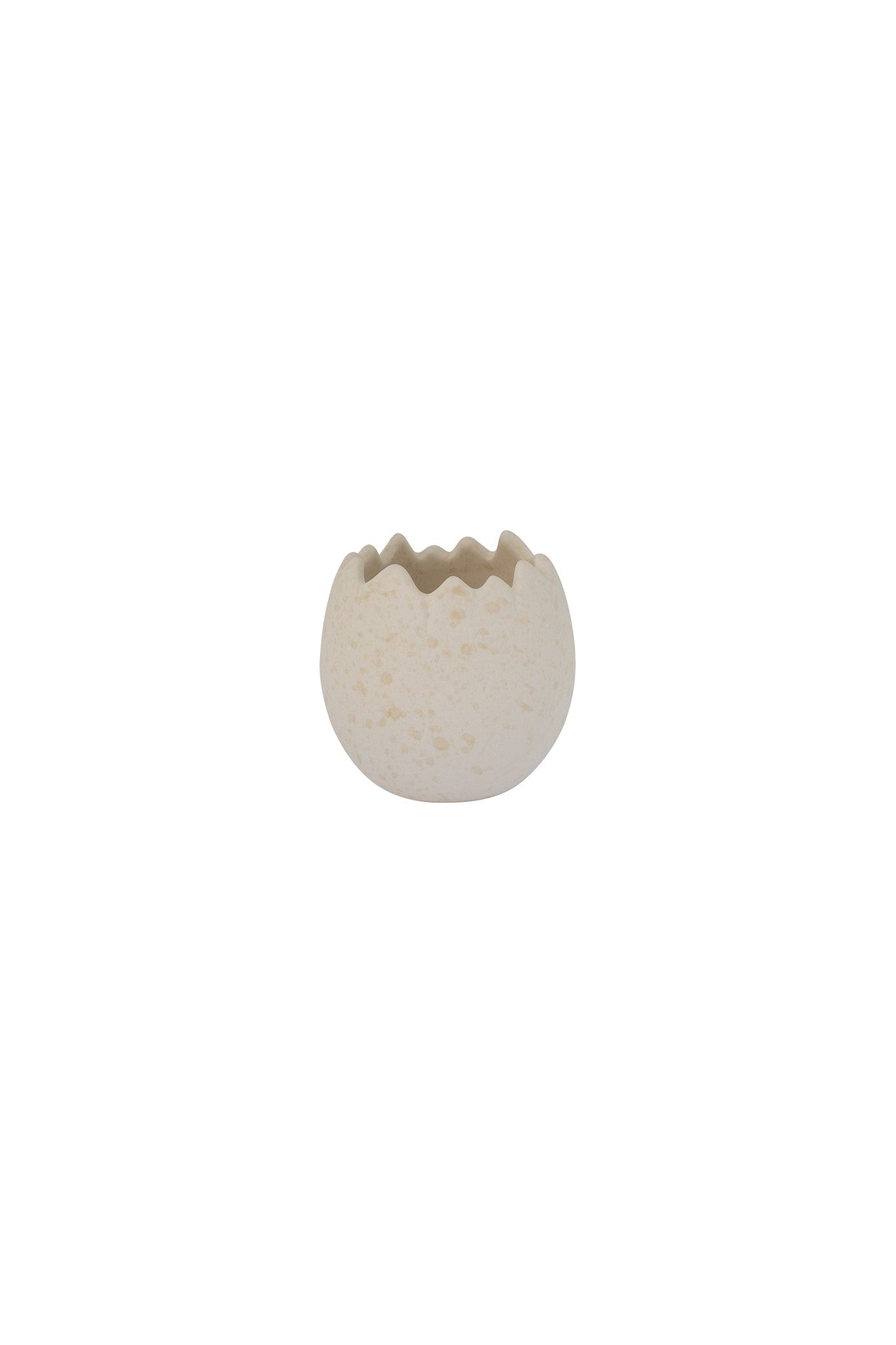 Lyckeby - Håndlaget liten krukke, offwhite/beige egg