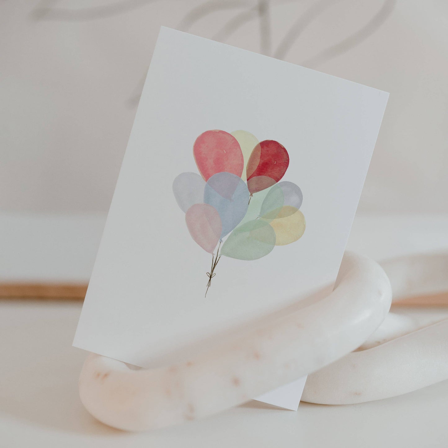 Ballonger akvarel kort