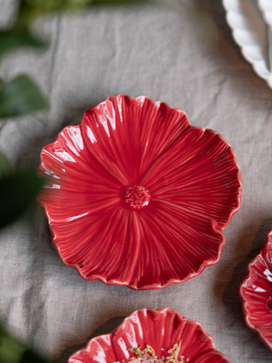 Blomster - Stort rødt fat Ø15