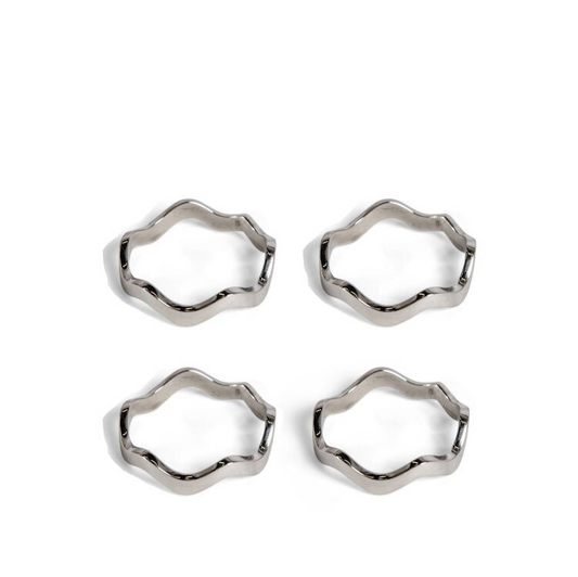 Anna serviettringer 4-pk - Sølv