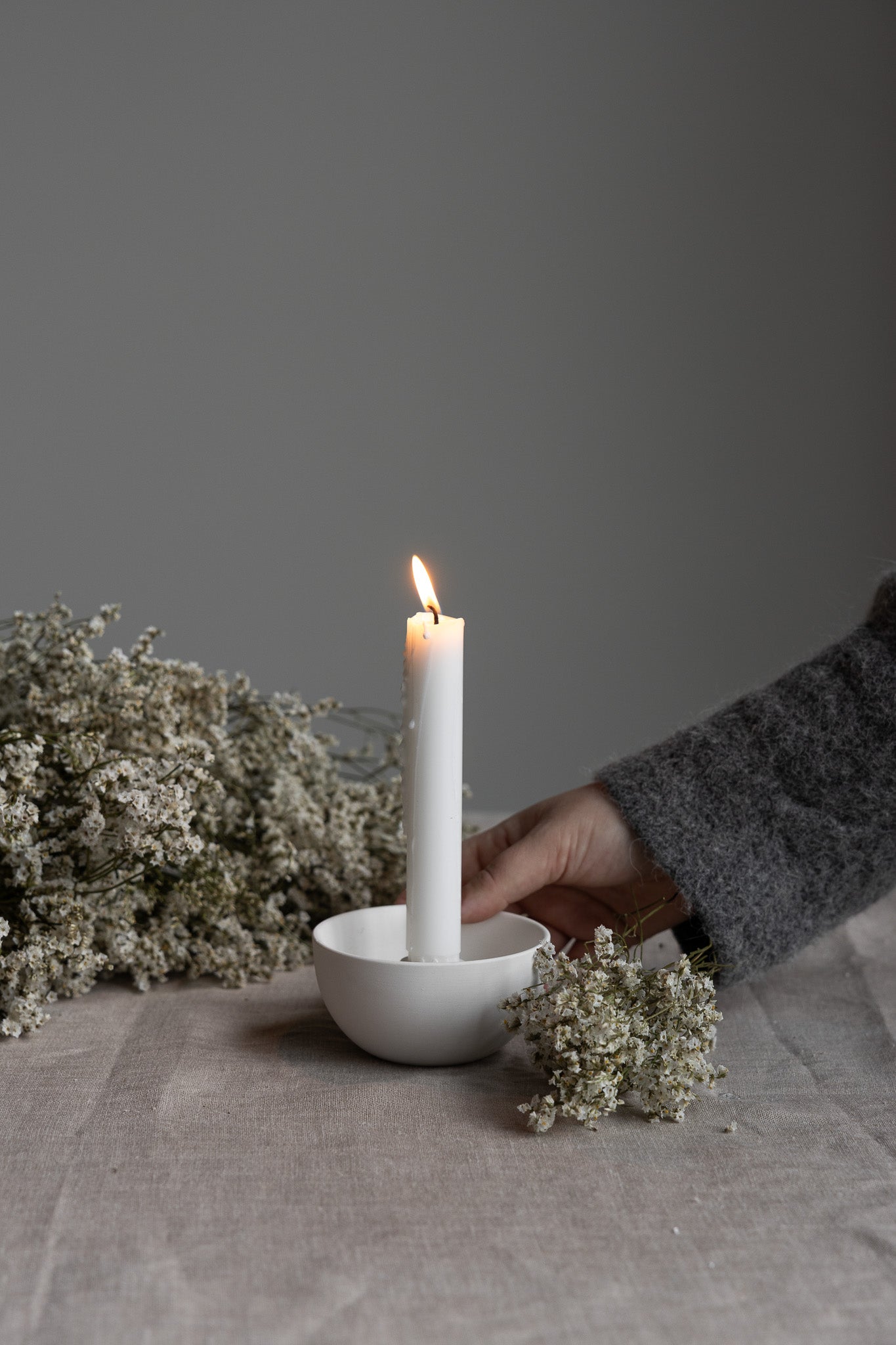 Lidatorp lysestake mini - matt hvit