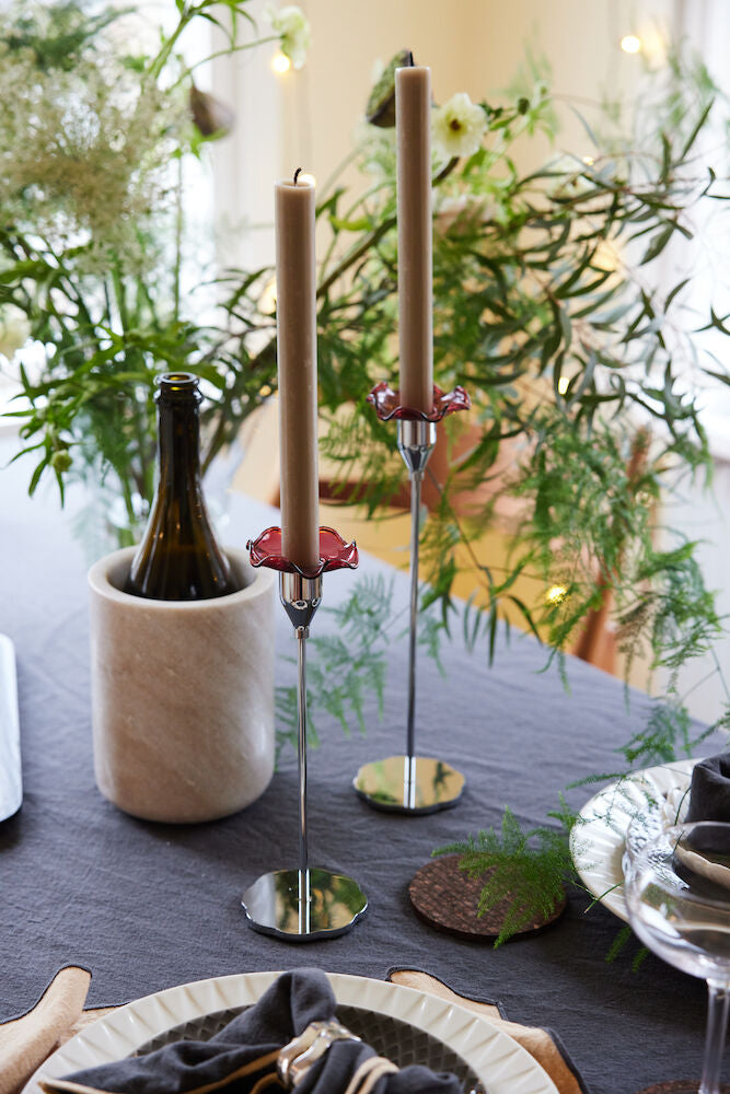 Siri lysestake Large - Sølv