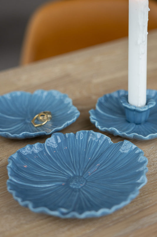 Blomster - Stort blått fat Ø15