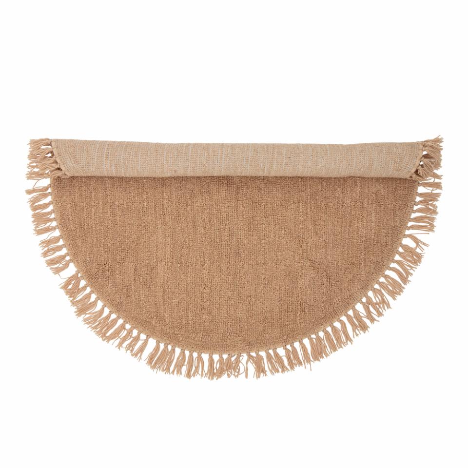 Lenea rundt gulvteppe i ull - Beige/Brun Ø110