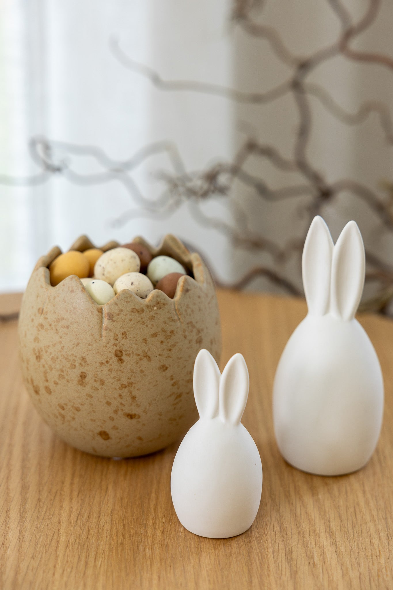 Lyckeby - Håndlaget liten krukke, Mosegrønn egg
