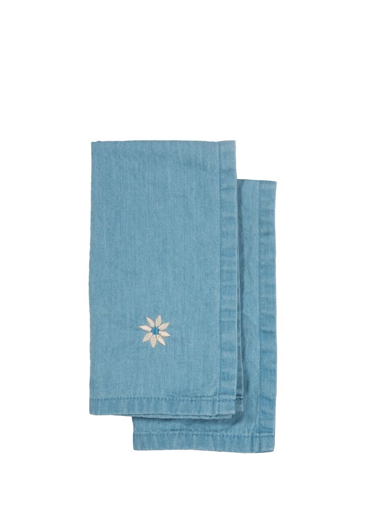 Eden denim kjøkkenhåndkle 2pk - Blå