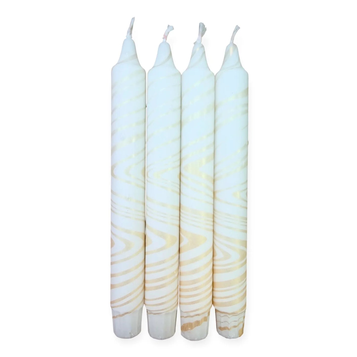 Kronelys - Hvit/gull (pris pr. stk.)