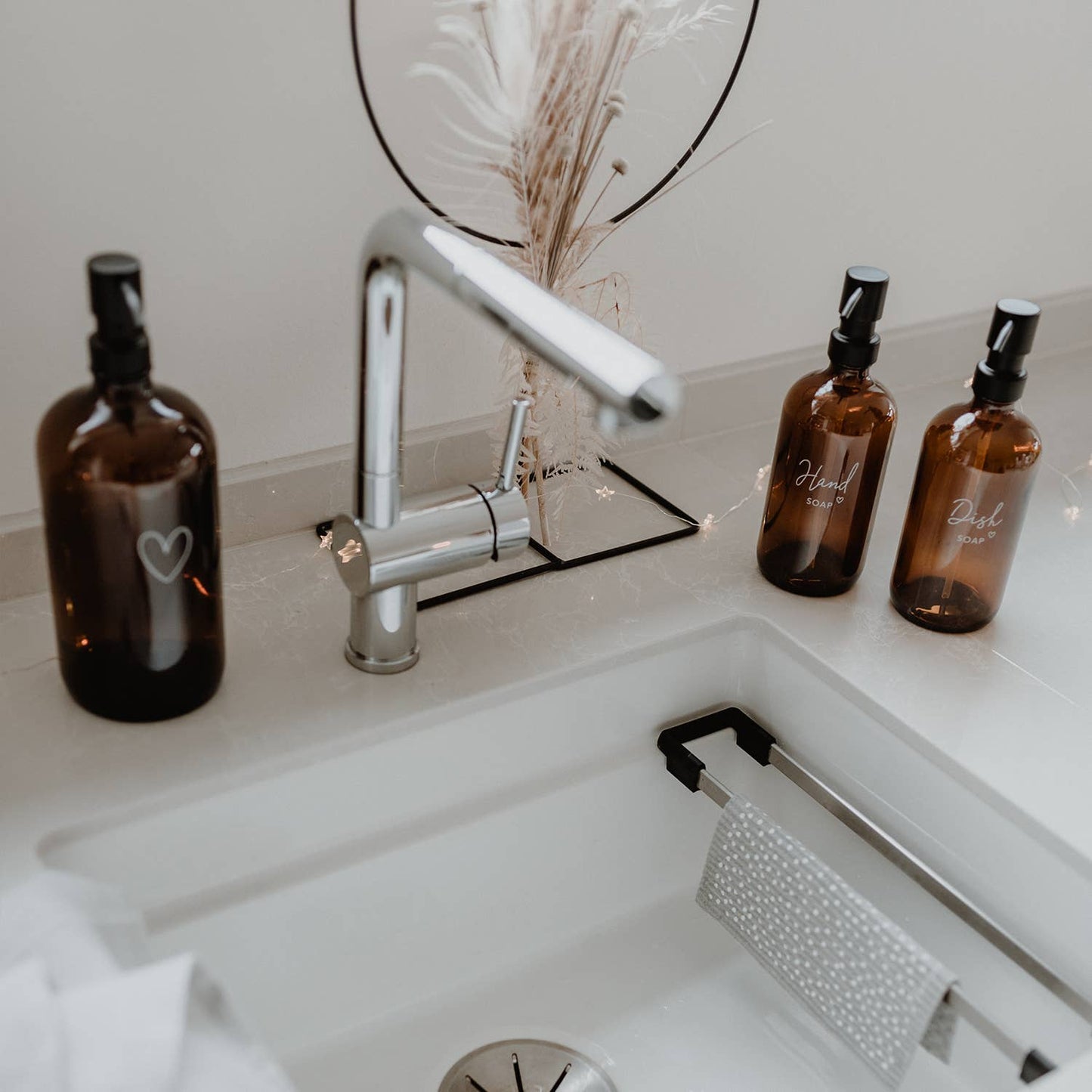 Såpedispenser «Hand soap» Brunt glass - 500 ml