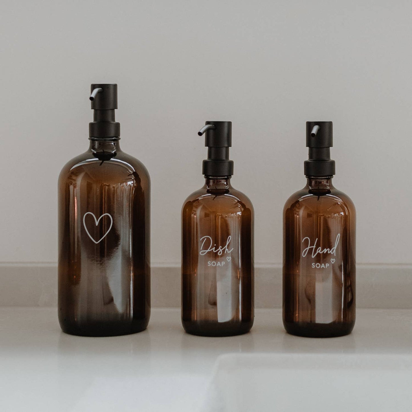 Såpedispenser «Hand soap» Brunt glass - 500 ml