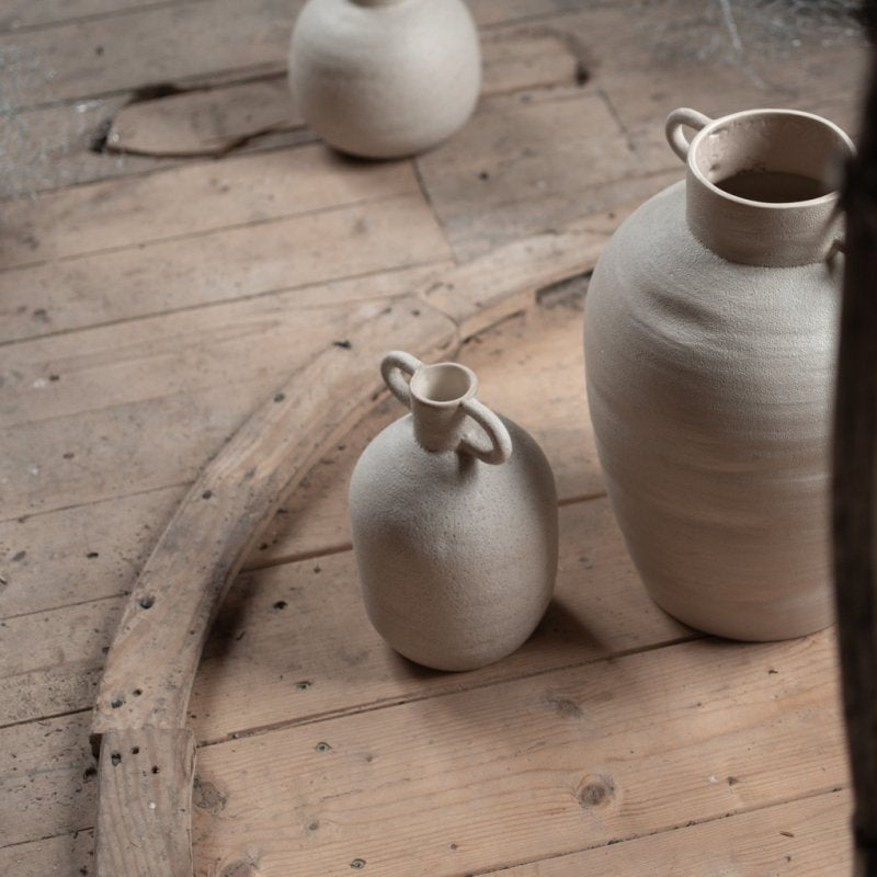 Long vase Small - Beige H23cm