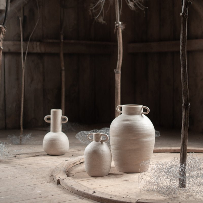 Long vase Small - Beige H23cm