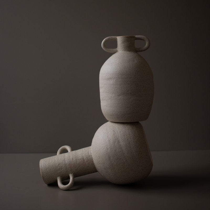 Long vase Small - Beige H23cm