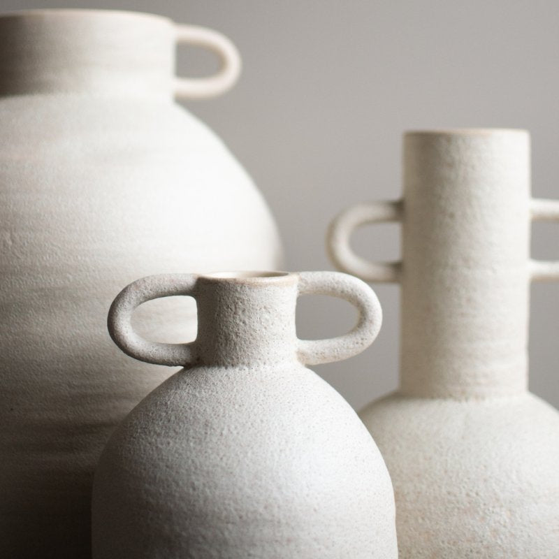 Long vase Small - Beige H23cm