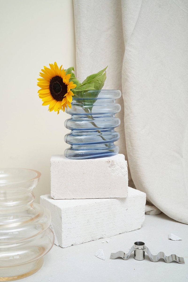 Repeat vase - blålilla H18cm