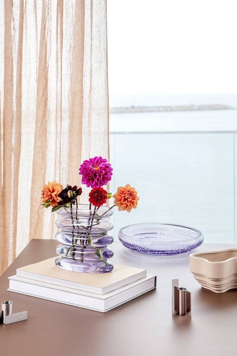 Repeat vase - blålilla H18cm