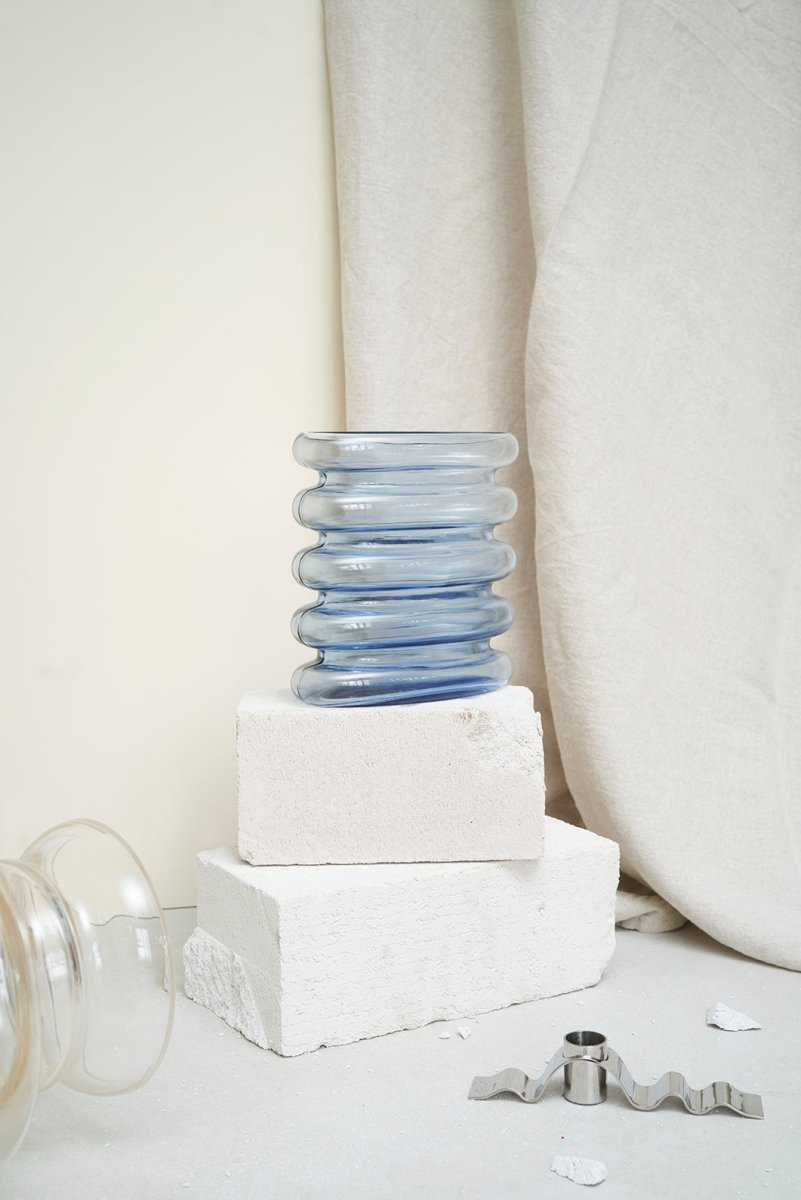 Repeat vase - blålilla H18cm