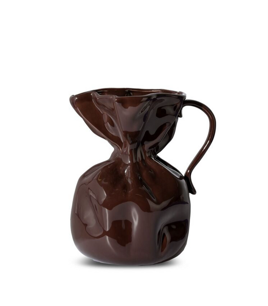 Crumple vase H26cm - Brun