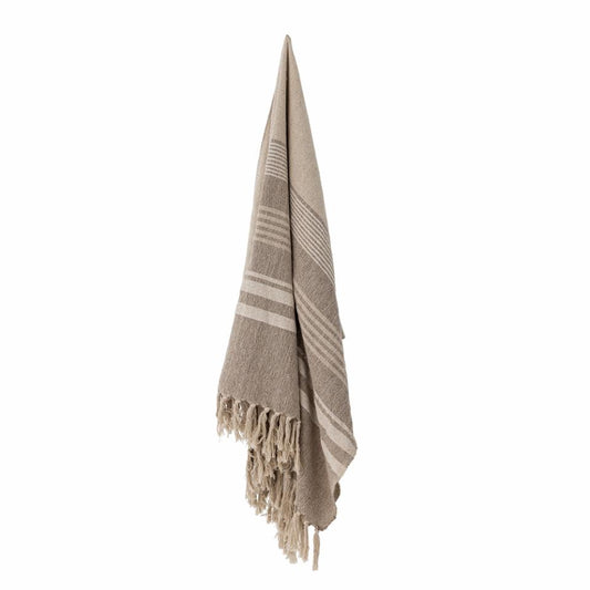 Lugo pledd i resirkulert bomull - Beige