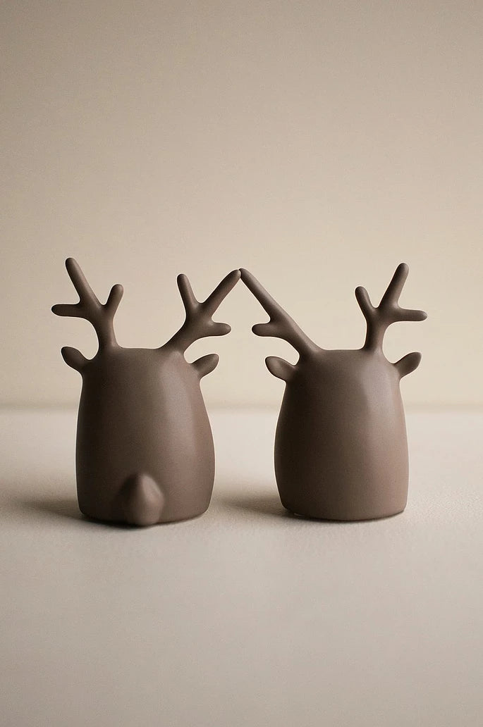 Deer twins i 2 deler, H11cm - Dust