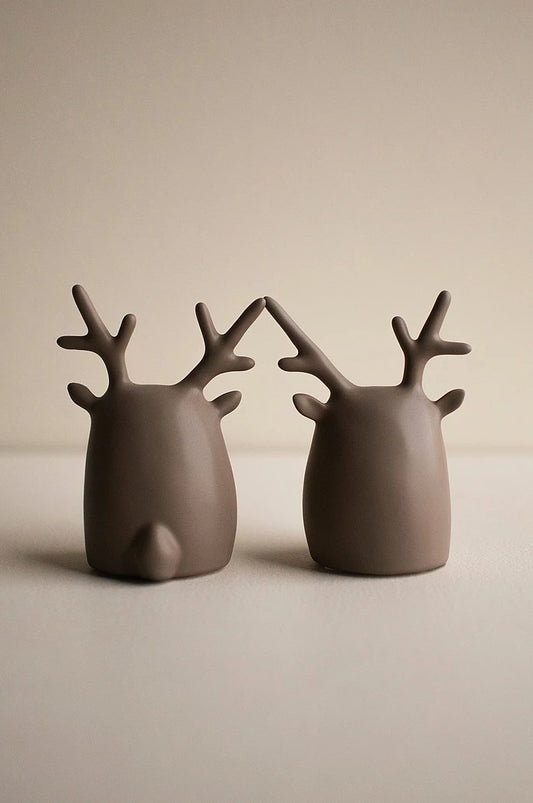 Deer twins i 2 deler, H11cm - Dust