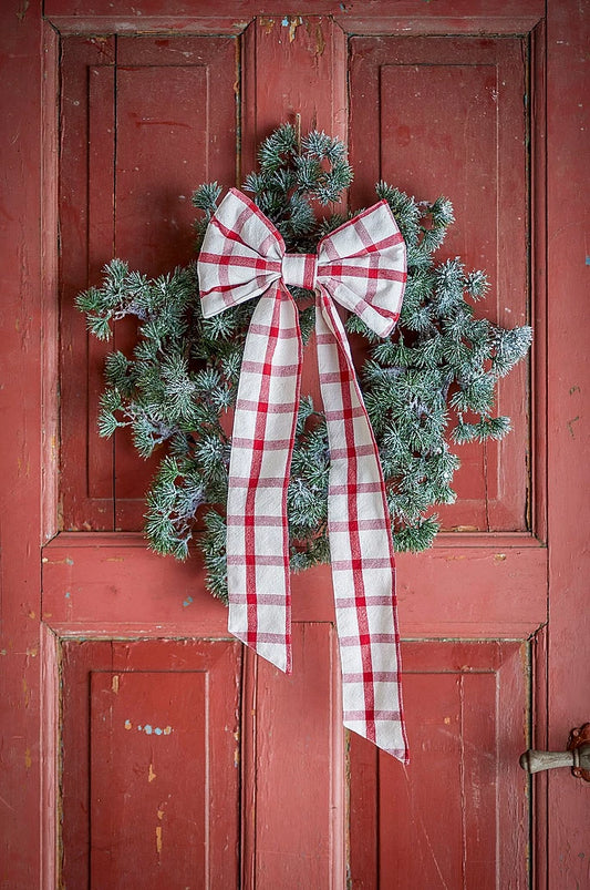 Ruby dekorativ sløyfe - Røde og hvite ruter