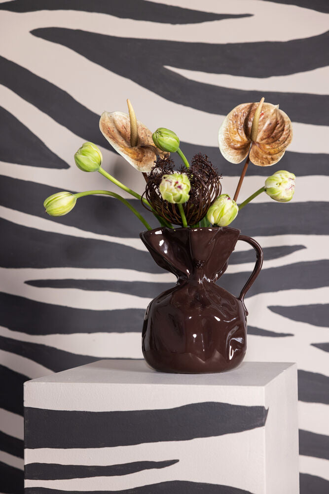Crumple vase H26cm - Brun