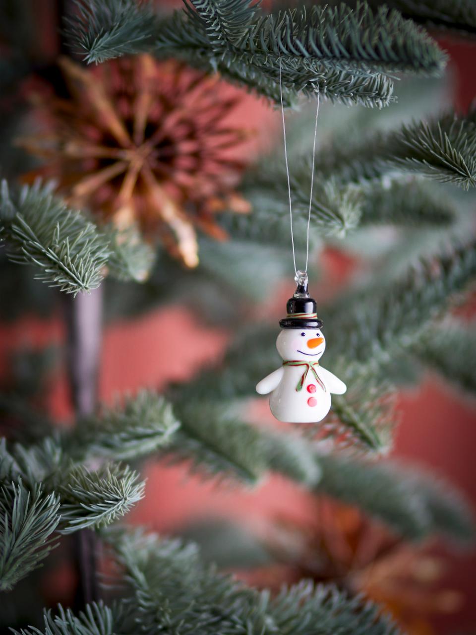 Festive juletrepynt, Glass - Hvit snømann