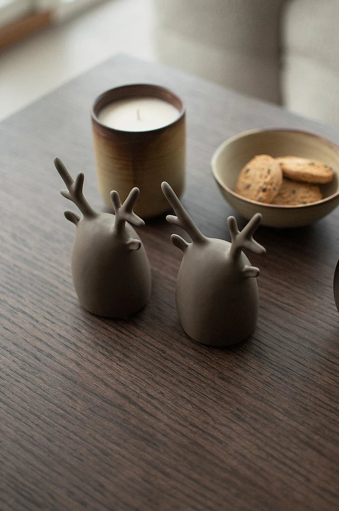 Deer twins i 2 deler, H11cm - Dust