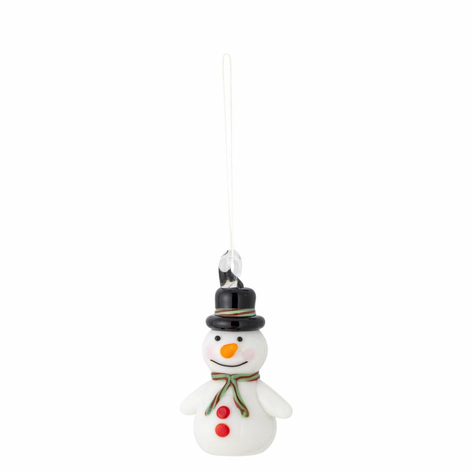 Festive juletrepynt, Glass - Hvit snømann