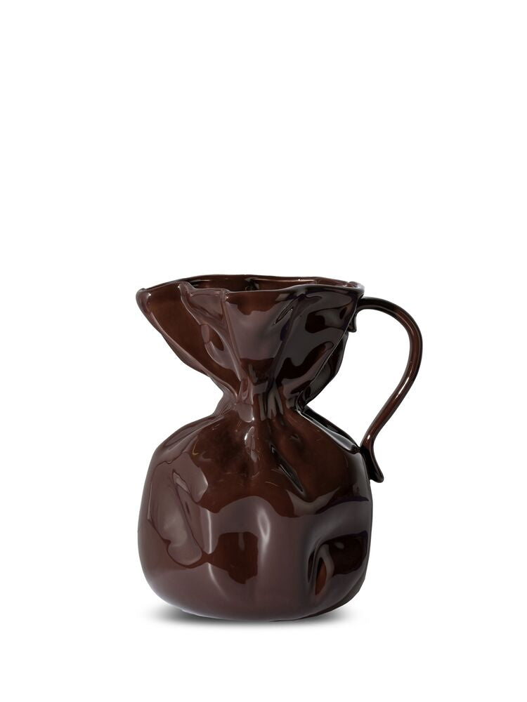Crumple vase H26cm - Brun