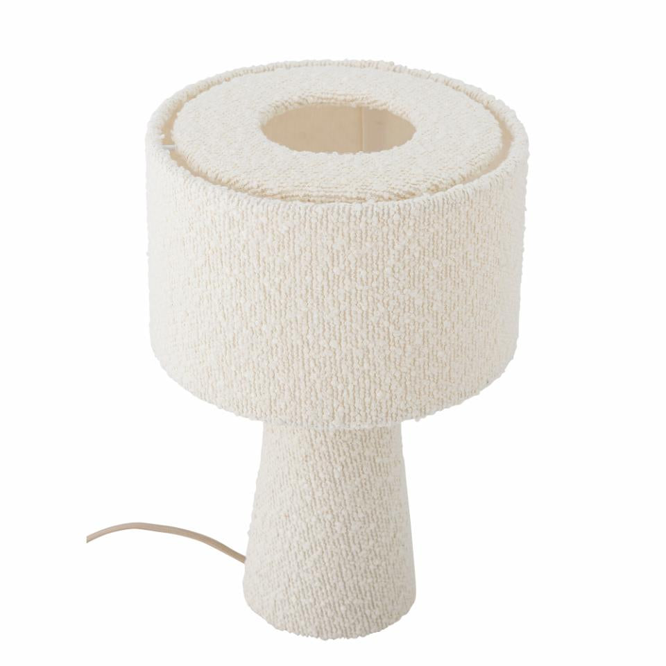 Emmie bordlampe H30cm - Hvit Boucle