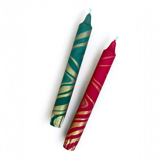 Kronelys - Rød/gull (pris pr. stk.)