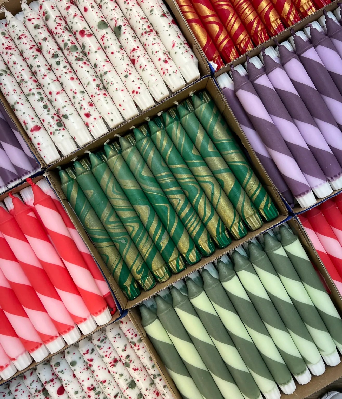 Kronelys - Grønn/gull (pris pr. stk.)