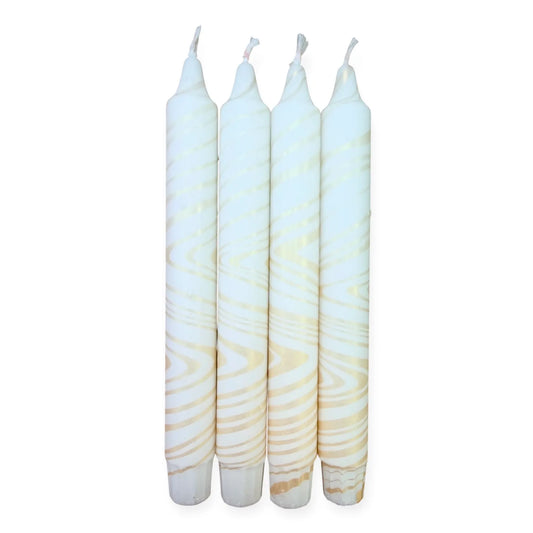 Kronelys - Hvit/gull (pris pr. stk.)